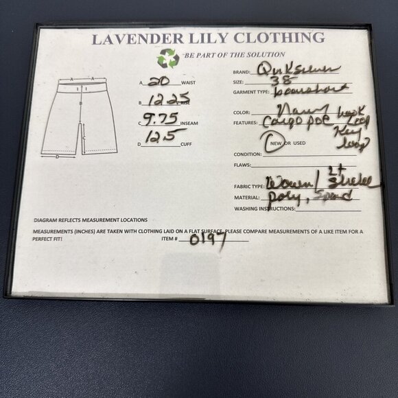 Quiksilver Men's 38 Cargo Boardshort Navy NWT Inseam 9.75" - Picture 10 of 10